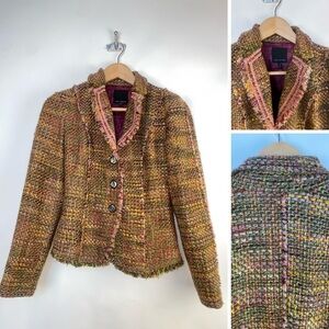The Limited‎ Tweed Wool Blend  Multicolor Blazer 2004 vintage